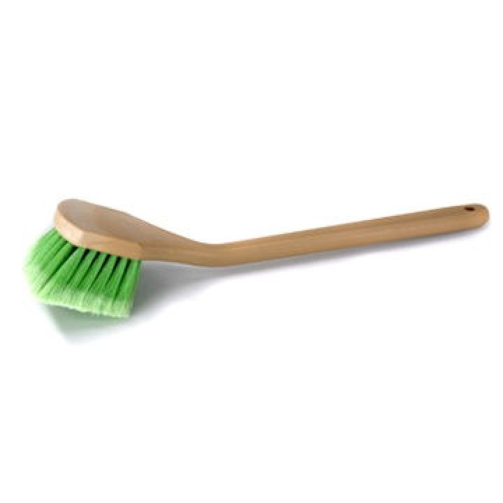 LONG HANDLE BODY AND WHEEL BRUSH WITH FLAGGED TIP BRISTLES