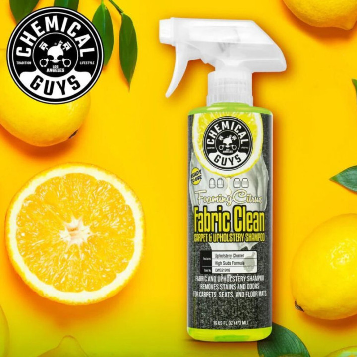 Citrusový šampón na čistenie kobercov a čalúnenia Chemical Guys Citrus Fabric Clean (473ml) Citrusový šampón na čistenie kobercov a čalúnenia Chemical Guys Citrus Fabric Clean (473ml)